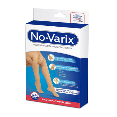 MED RODILLA 15-20 MMHG COMP MED REF.10109506 PUNTERA ABIERTA REFUERZO TALON BEIGE T/XL NOVARIX