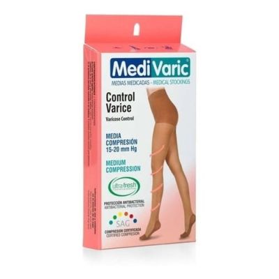 MEDIA DAMA TRANSPARENTE CADERA COMPRESION MEDIA 15-20 T/L BEIGE - MEDIVARIC