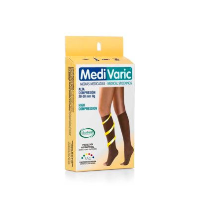 MEDIA DE COMPRESION ALTA 20-30 DAMA RODILLA M BEIGE  MEDIVARIC