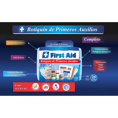 BOTIQUIN PRIMEROS AUXILIOS MP PROMEDICAL CUBIERTA AZUL