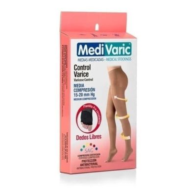 MEDIA DE COMPRESION MEDIA 15-20 DAMA CADERA T-M SAHARA DEDOS LIBRES - MEDIVARIC