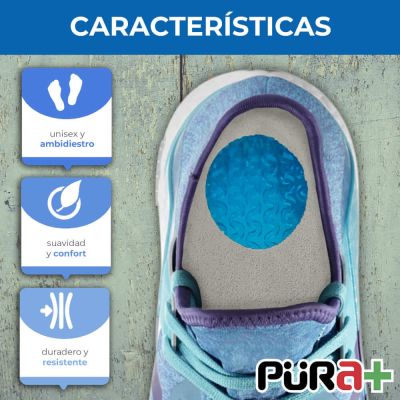 PURA+ TALONERA SILICON GEL TALLA L-XL GRANDE COLOR GRIS PUNTO AZUL REF. 0170 X PAR