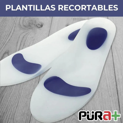 PURA+ PLANTILLA SILICONA PUNTO AZUL MUJER TALLA 34-40 COLOR GEL AZUL CON TEXTIL GRIS REF. 2464 X PAR