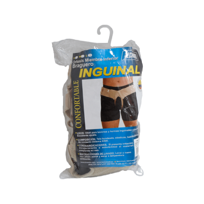 BRAGUERO INGUINAL COLOR HABANO TALLA L REF. 830500425043 X UND. KROMIA