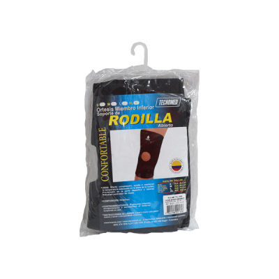 SOPORTE RODILLA ABIERTO (ORTESIS) COLOR NEGRO TALLA S REF. 842200618040 X UNIDAD KROMIA