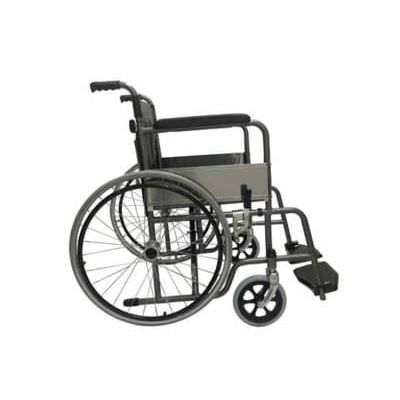 SILLA DE RUEDAS 50 CM ESTANDAR EN ACERO RIN RADIO C/NEGRO GRAFITO REF. KBE1462FF-M23-D KONFORT PLUS