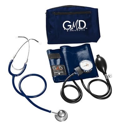 KIT COLORS TENSIOMETRO + FONENDOSCOPIO DOBLE CAMPANA ESTUCHE COLOR AZUL PROFUNDO REF. GMD50-DC-T13