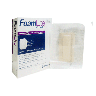 APOSITO DE ESPUMA CON ADHESIVO DE SILICONA FOAMLITE 5.5CM X 12CM CJA X 10  REF.421563