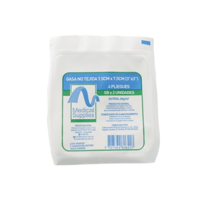 GASA NO TEJIDA 7.5 X 7.5 X 2 UNDS ESTERIL - MEDICAL SUPPLIES