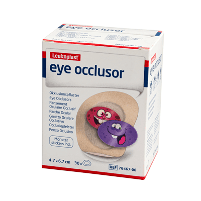 PARCHE OCULAR LEUKOPLAST JUNIOR 4,7 CM X 6,7 CM CJA X 30 UND REF.76467-00
