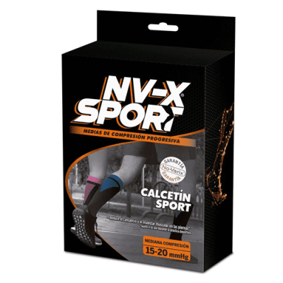 CALCETIN DEPORTIVO UNISEX 15-20 MMHG SPORT BLACK/PINK TALLA S REF.10103892 - NOVARIX