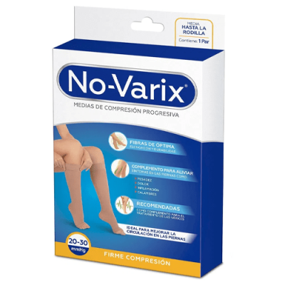 CALCETIN UNISEX 20-30 MMHG OPACA PUNTERA ABIERTA BEIGE T/S REF.10105002 - NOVARIX