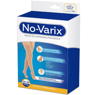 MEDIA AL MUSLO 20-30 MMHG OPACA PUNTERA ABIERTA BANDA SILICONADA DE PUNTOS BEIGE T/M REF.10114903