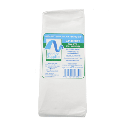 GASA NO TEJIDA NO ESTERIL 7.5 X 7.5 PAQ X 200 UND - MEDICAL SUPPLIES