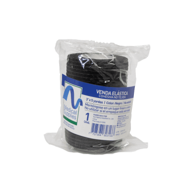 VENDA COHESIVA NEGRO 3 X 5 YARDAS - MEDICAL SUPPLIES CORP. S.A.S