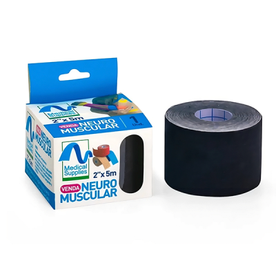 VENDA KINESIOLOGICA NEURO MUSCULAR NEGRO 2 X 5 METROS - MEDICAL SUPPLIES CORP. S.A.S