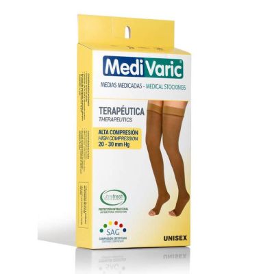 MEDIA DE COMPRESION MUSLO OPACA 20-30MMHGUNISEX T-S NEGRO REF.5232P0104 - MEDIVARIC