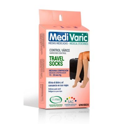 MEDIA DE COMPRESION UNISEX TRAVEL SOCKS T-S NEGRO REF.5323P0104 - MEDIVARIC