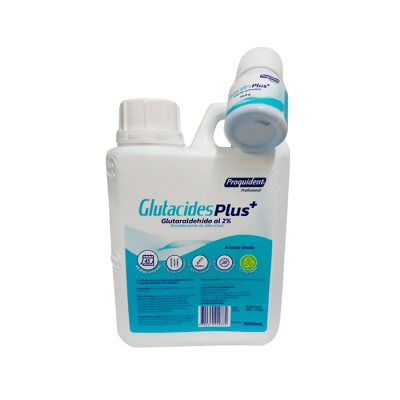 GLUTACIDES PLUS+ DESINFECTANTE ALTO NIVEL FCO X 1000ML(GLUTARALDEHIDO 2% 45 DIAS)LIMON - PROQUIDENT