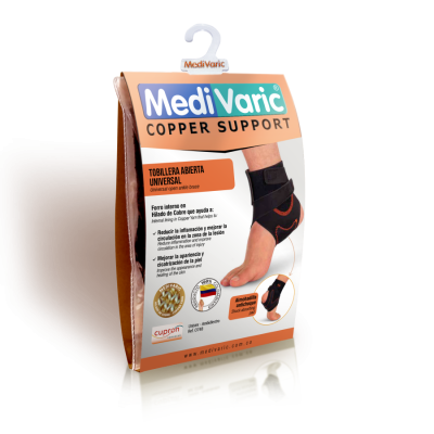 TOBILLERA ABIERTA UNIVERSAL EN HILADO DE COBRE REF. O748P0004 - MEDIVARIC