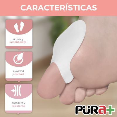 PURA+ PROTECTOR DE JUANETE SILICON GEL GRANDE COLOR BLANCO REF. 0125 X PAR