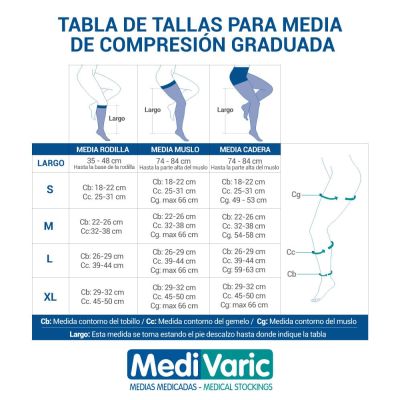 MEDIA MEDICADA UNISEX MUSLO ANTIEMBOLICA XL BLANCO