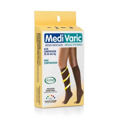 DAMA OPACA DEDOS LIBRES RODILLA COM. ALTA 20-30 S BEIGE REF.1233P0108 - MEDIVARIC