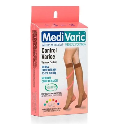 MEDIA DE COMPRESION DAMA TRANS. RODILLA COM. MEDIA 15-20 TALLA  L SAHARA REF. 1123P0301