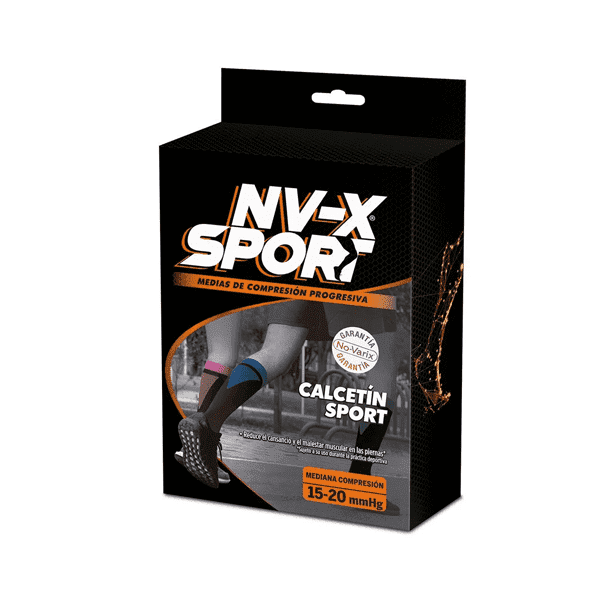 CALCETIN DEPORTIVO UNISEX 15-20 MMHG SPORT BLACK/NAVY TALLA S REF.10104722 - NOVARIX